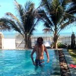 Mirek having a ball in the pool at the La Veranda resort