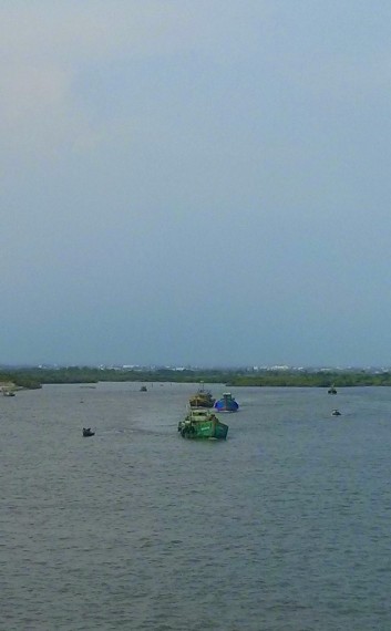 Trawlers coming our way just before Vung Tau